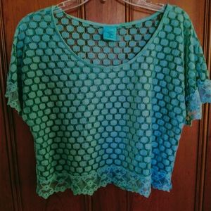 HIP SAGE MESH PATTERN SHIRT